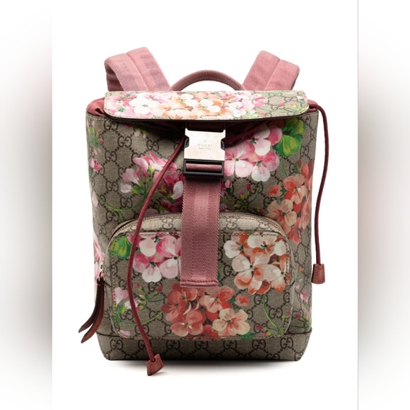 GucciSmall GG Supreme Blooms Single Buckle Backpack - Picture 5 of 11